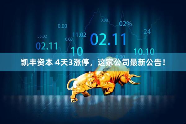 凯丰资本 4天3涨停，这家公司最新公告！